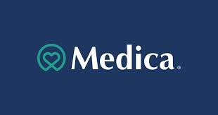 Medica Health Care logo and support contact options