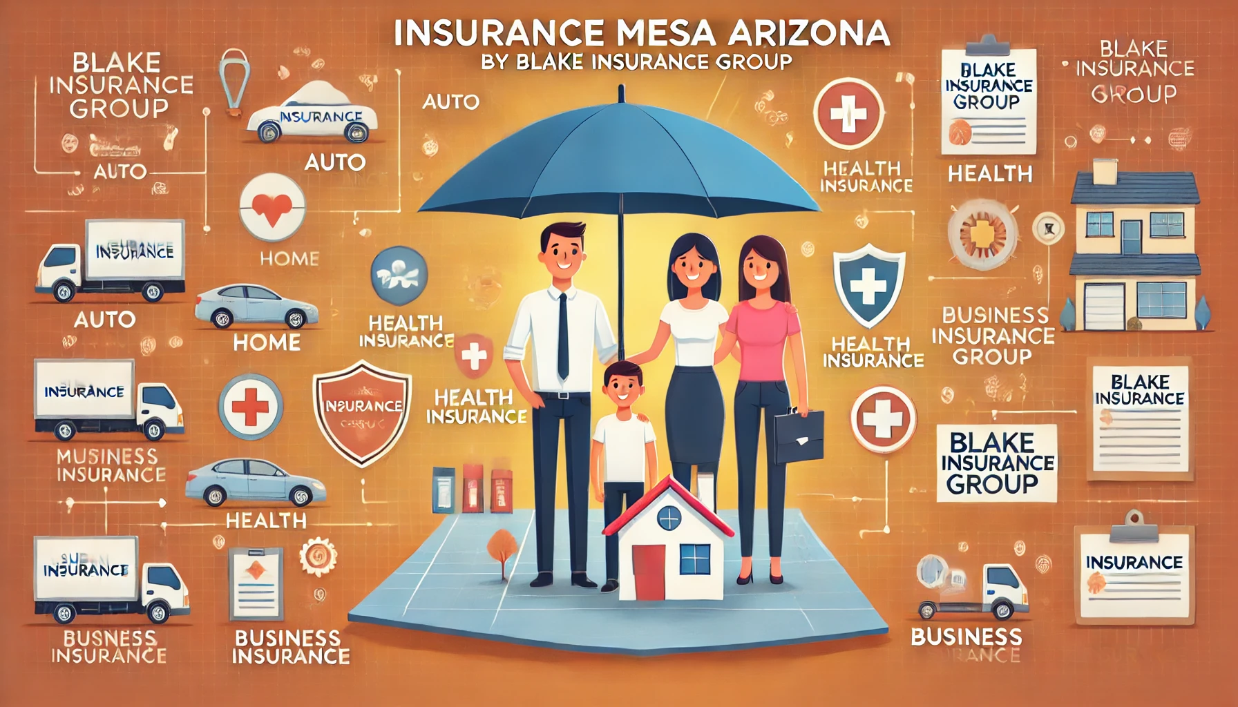 Insurance options in Mesa, Arizona with a local agent helping a family compare coverage