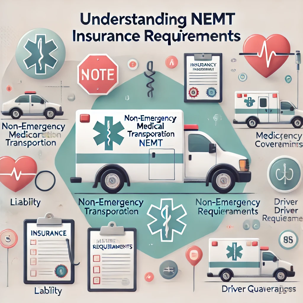 NEMT wheelchair van driver assisting a passenger into a medical clinic with safe loading and securement