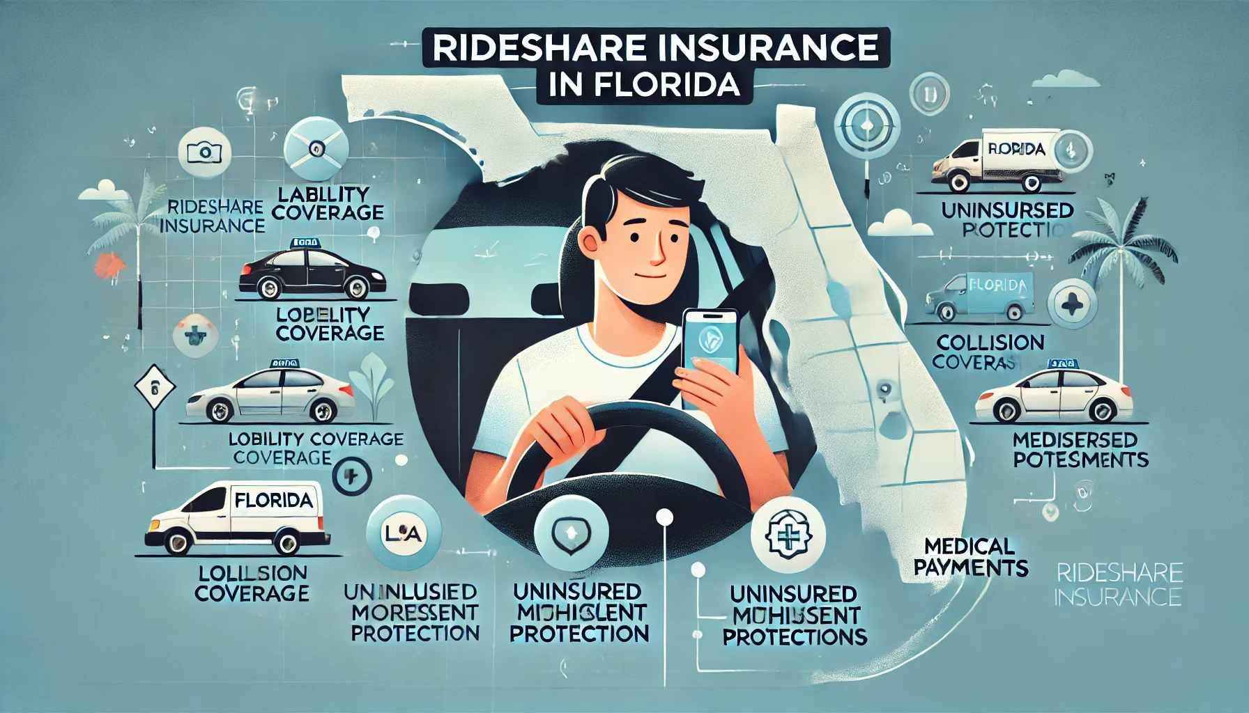 Florida rideshare insurance for Uber and Lyft drivers with coverage by app period and endorsements