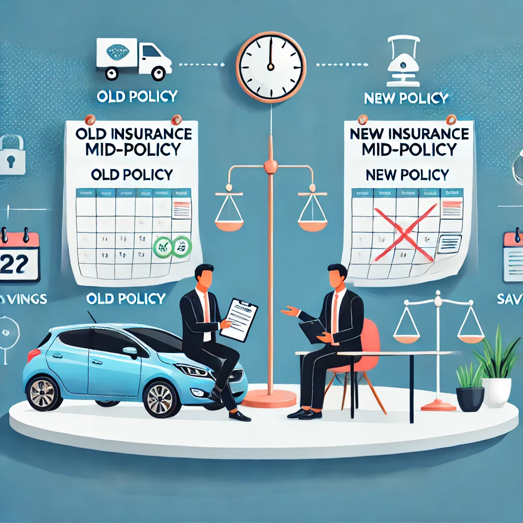 Driver reviewing car insurance policy documents while comparing rates online