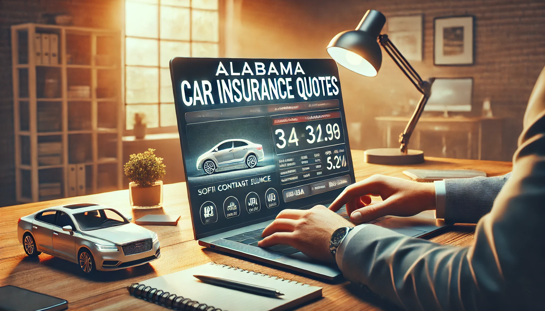 Alabama car insurance quotes comparison on phone and laptop