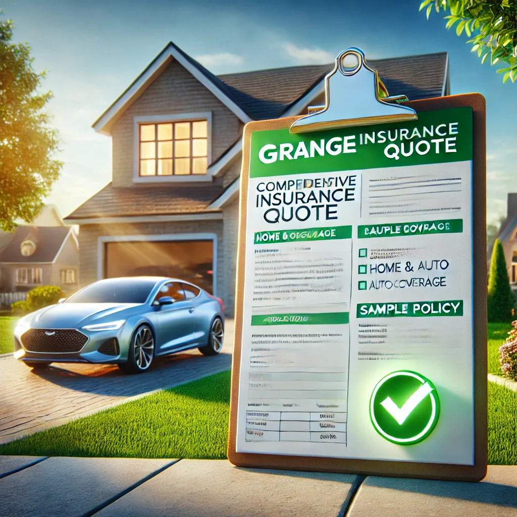 Driver and homeowner reviewing a Grange insurance quote and comparing it with other carriers online