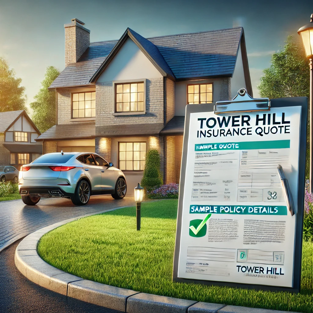 Homeowner reviewing a Tower Hill homeowners insurance quote with an independent agent