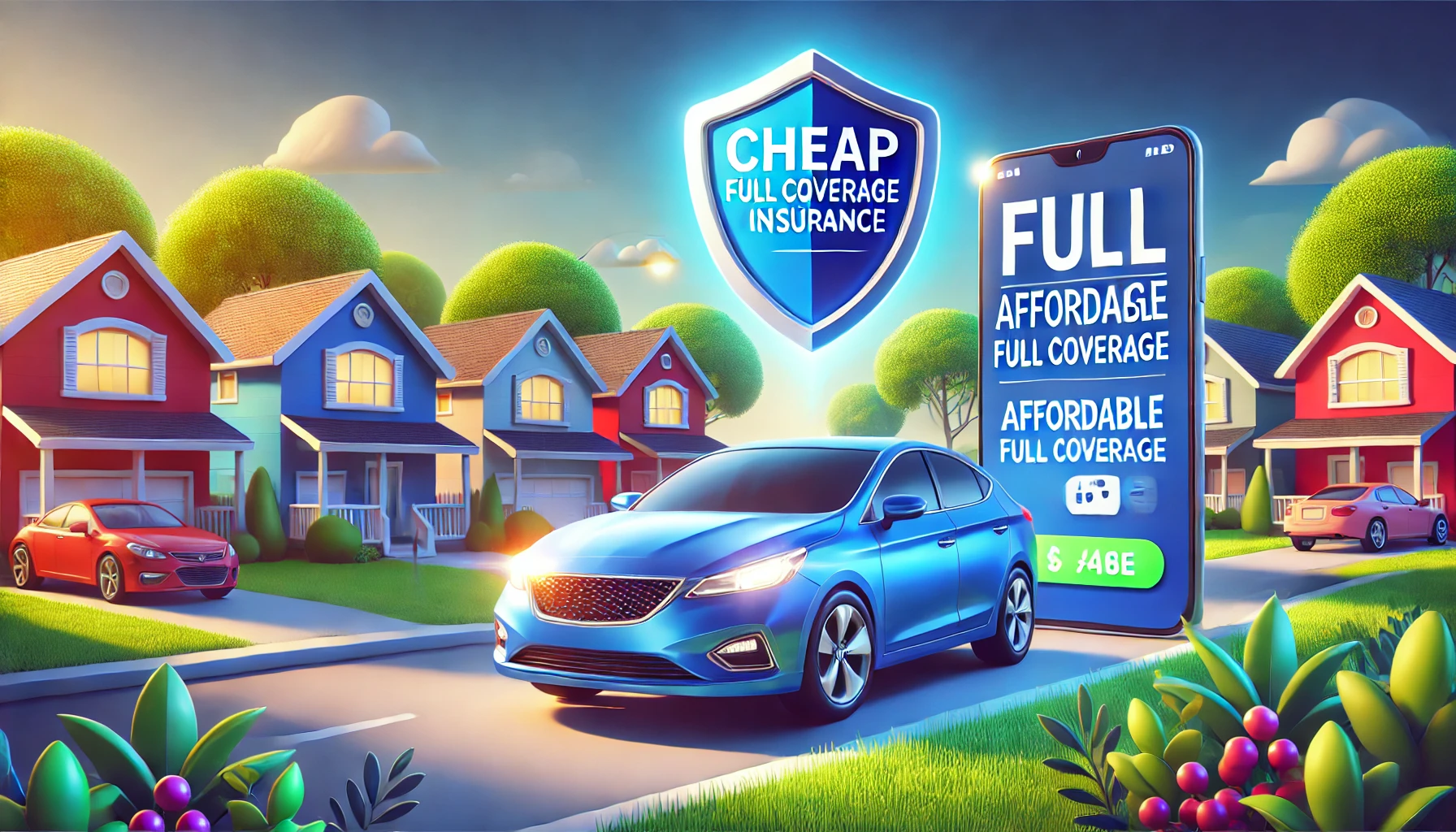 Driver reviewing affordable full coverage car insurance options on a phone