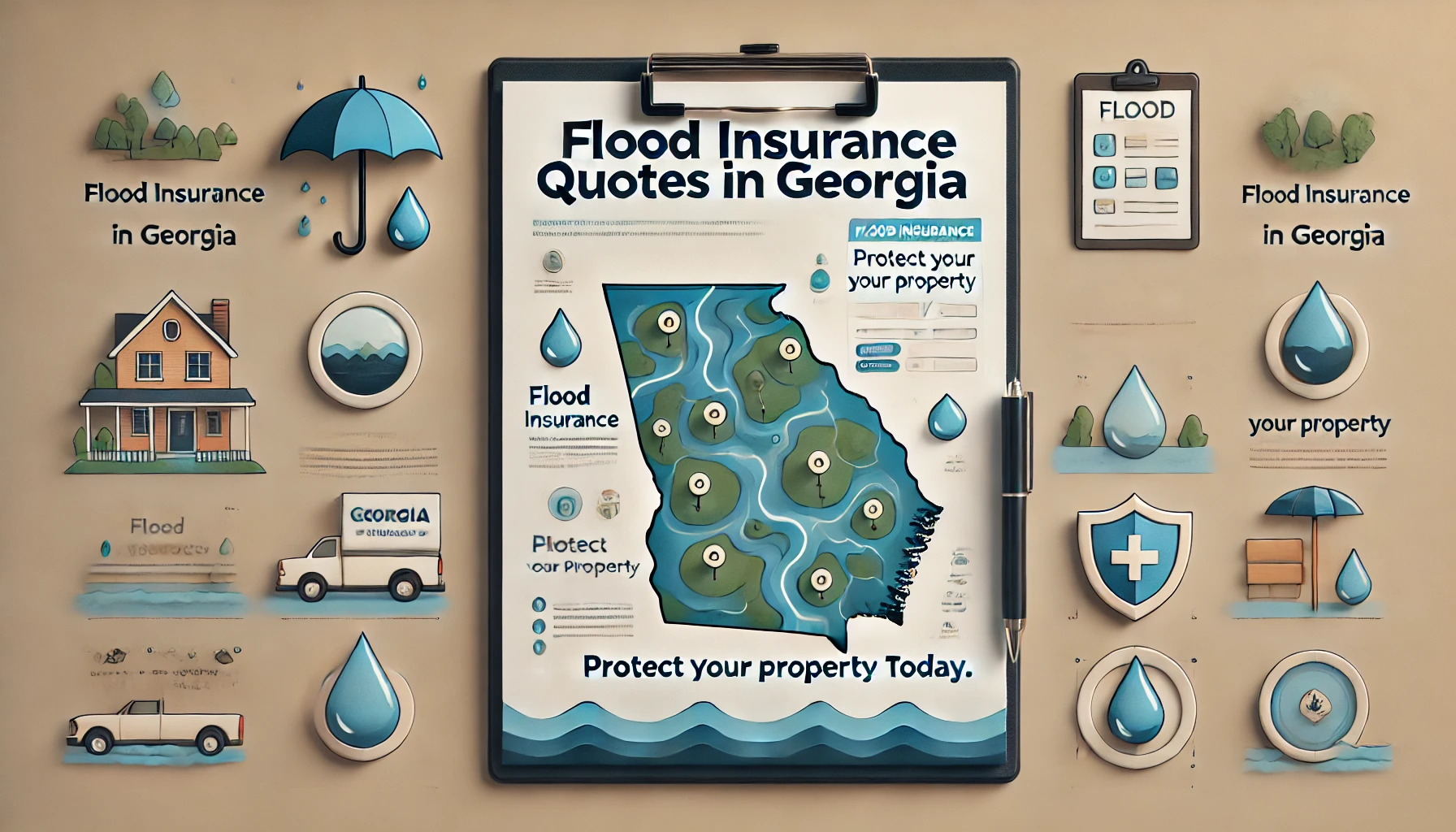 Savannah, Georgia home protected by a flood insurance policy