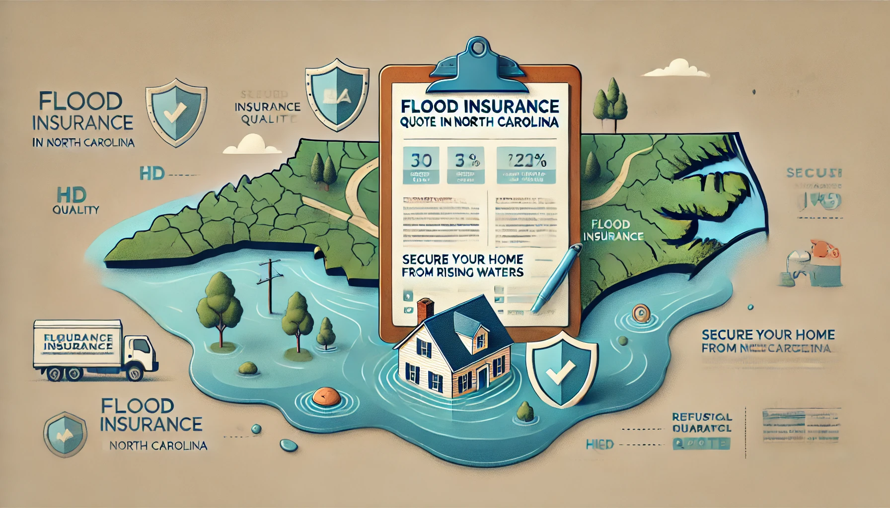 Flood insurance quote North Carolina—compare NFIP and private flood options for coastal and inland communities