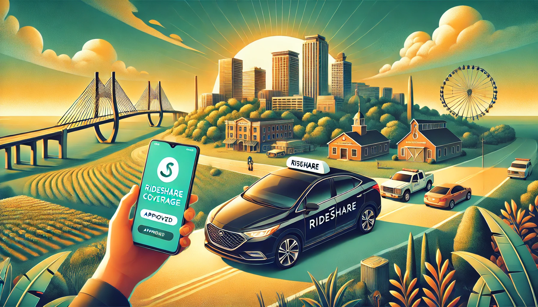 Alabama rideshare driver reviewing rideshare insurance options with an independent agent