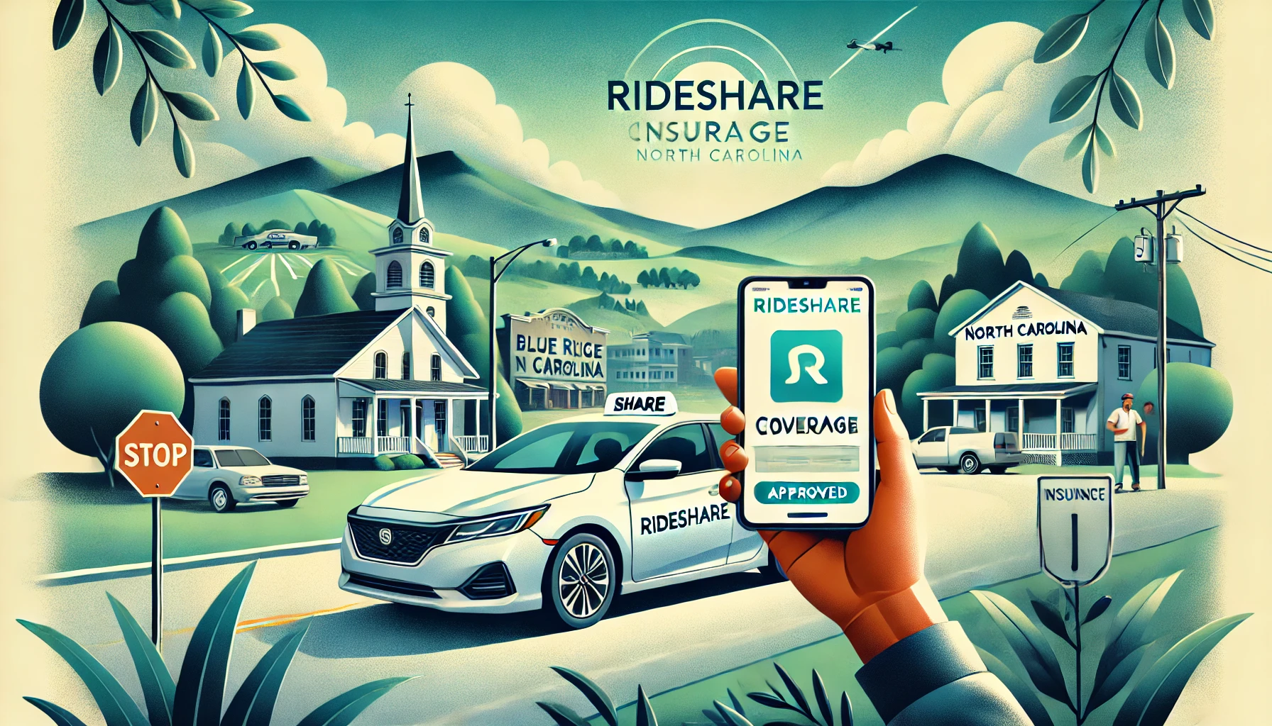 Uber and Lyft driver in North Carolina reviewing rideshare insurance coverage options