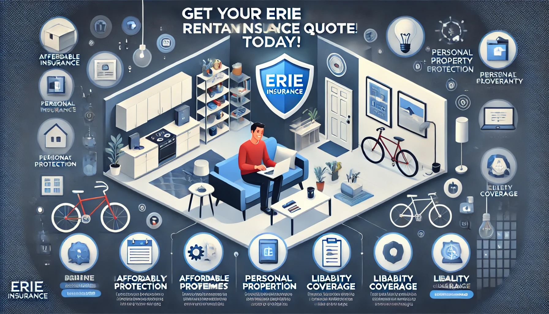 Renter comparing an Erie renters insurance quote with an independent agent on a laptop