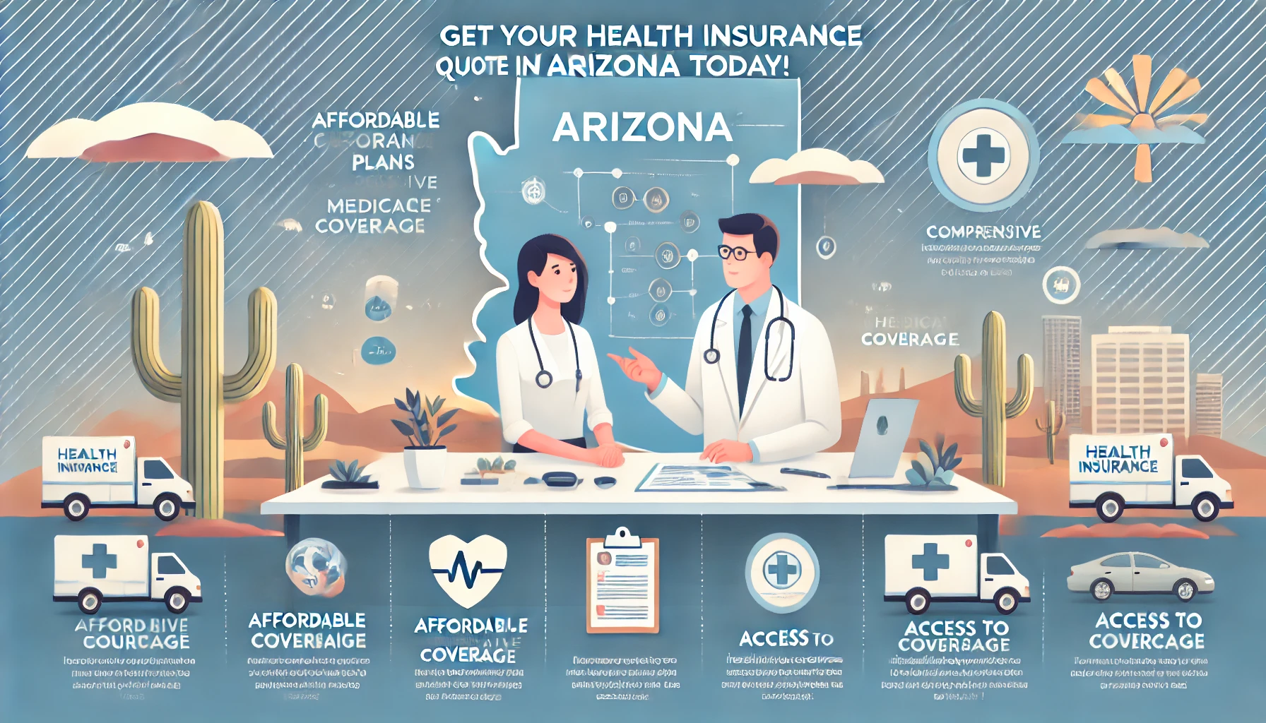 Family in Arizona reviewing ACA, Medicare, and small-group health insurance options