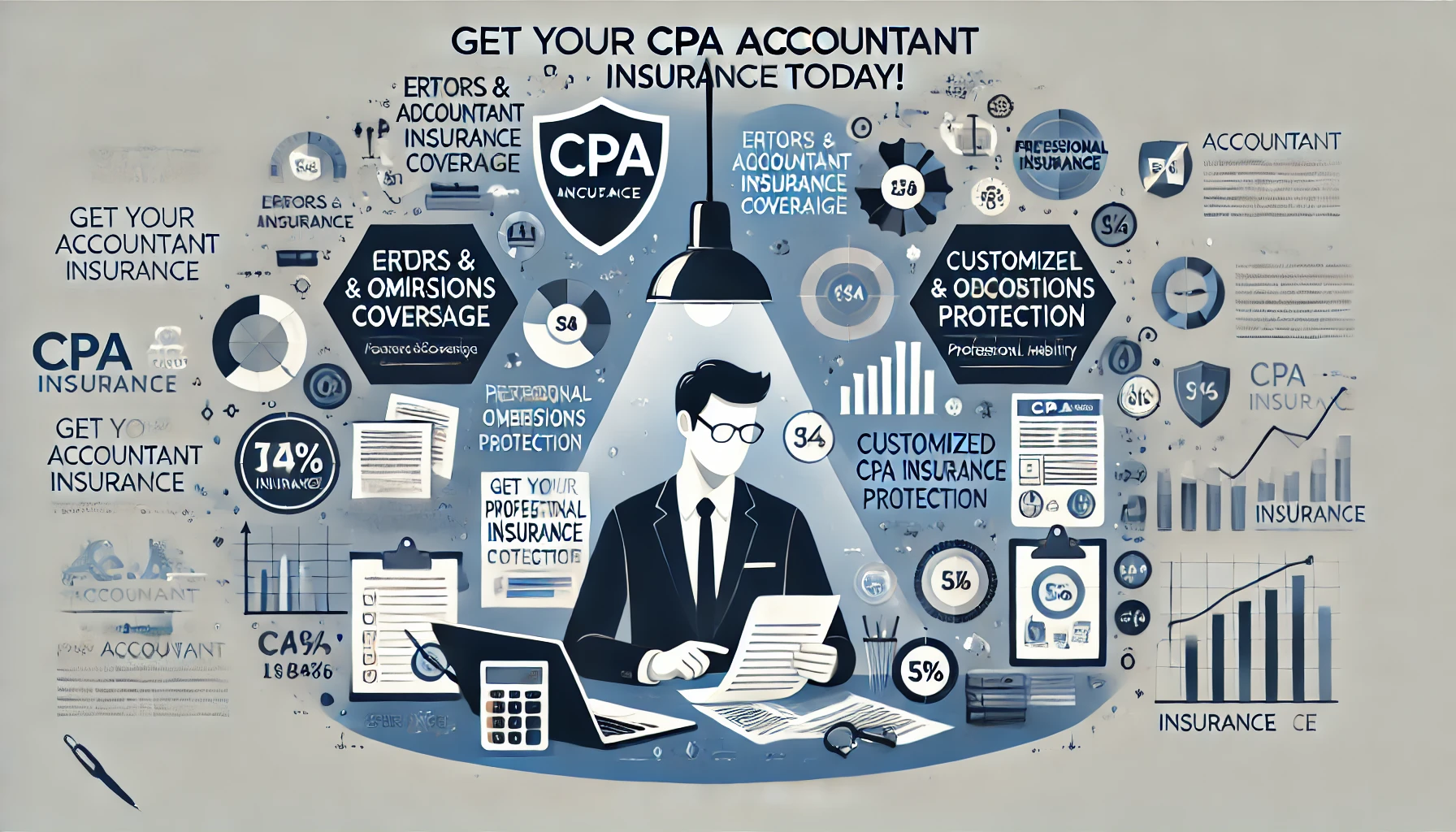 CPA and accountant insurance quote overview showing E&O, cyber liability and BOP coverages for accounting firms