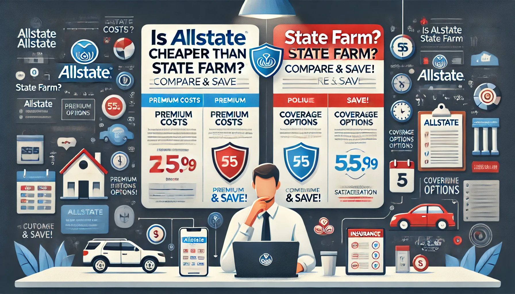 Graphic comparing Allstate and State Farm