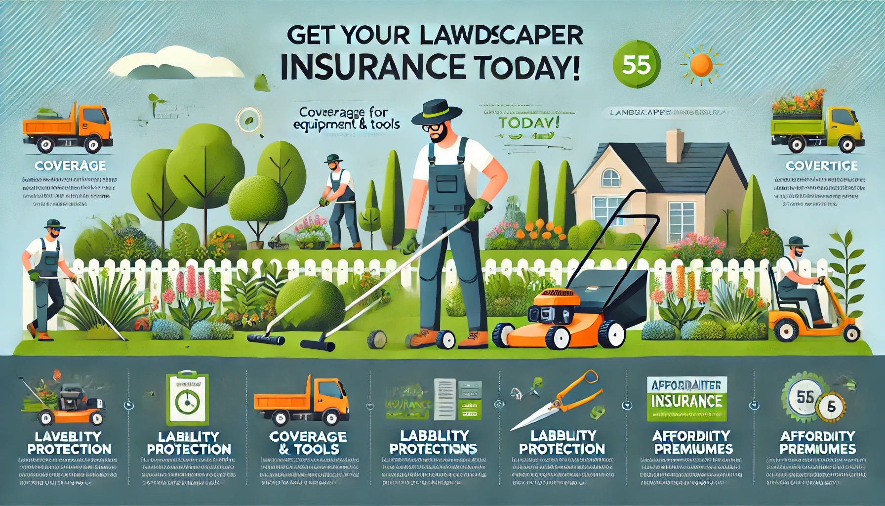 Landscaper insurance quote for 2026 showing coverage for general liability, equipment, workers’ comp, and commercial auto