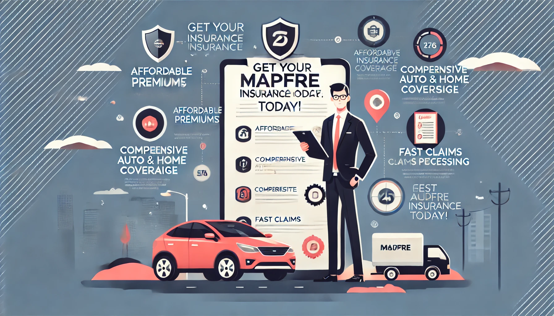 MAPFRE insurance quote guide with options for auto, home, renters and umbrella coverage