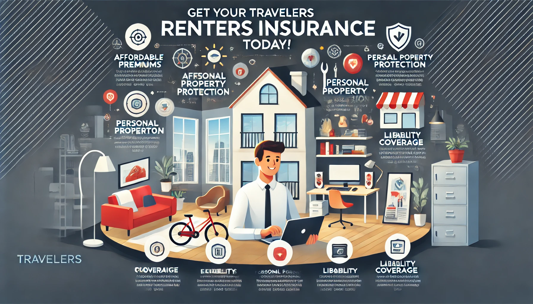 Renter reviewing Travelers renters insurance quote options and policy limits