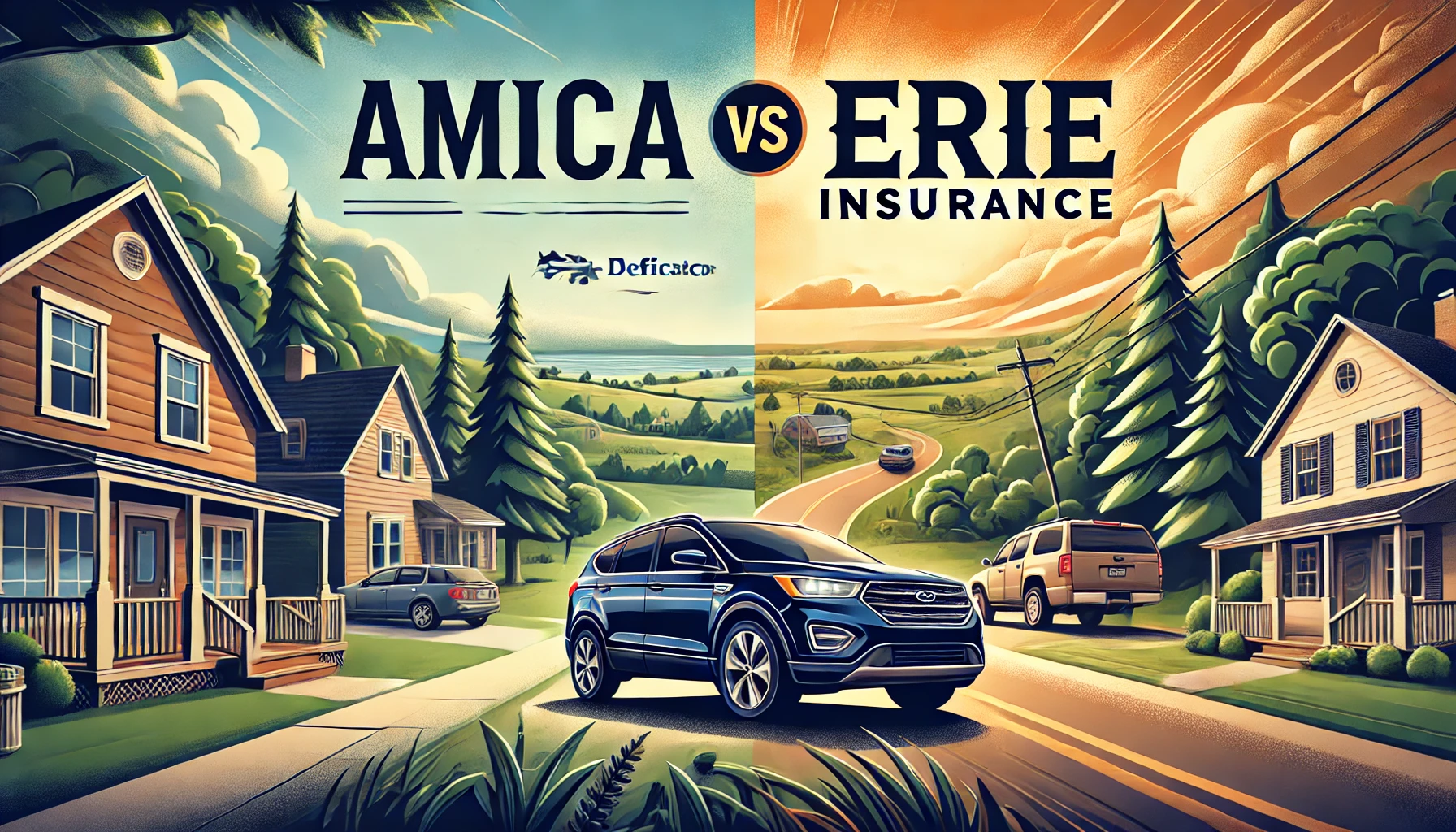 Insurance shoppers comparing Amica and Erie auto and home insurance coverage options on a laptop