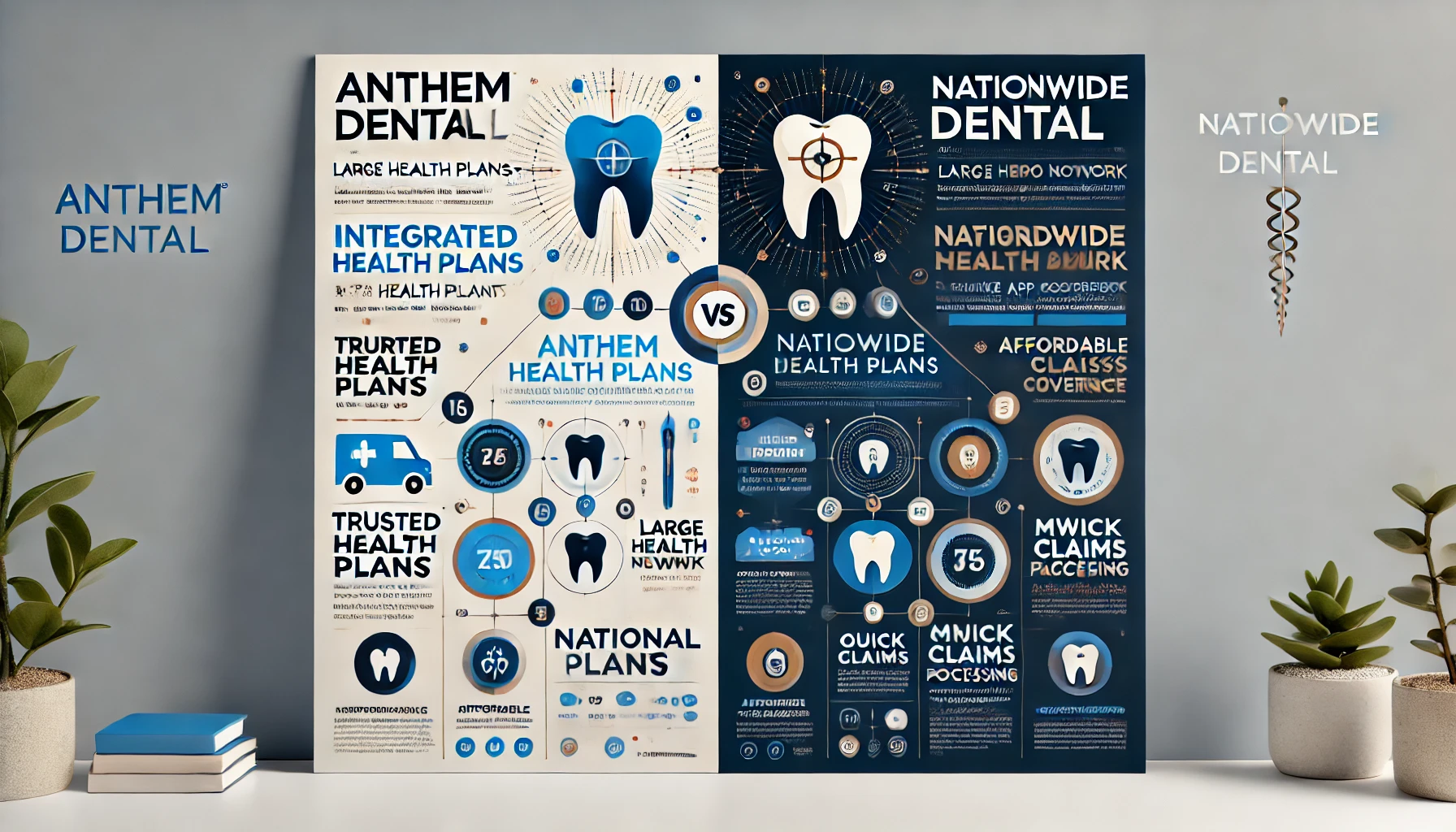 Anthem Dental vs Nationwide Dental PPO plans compared on networks, waiting periods, and orthodontic coverage