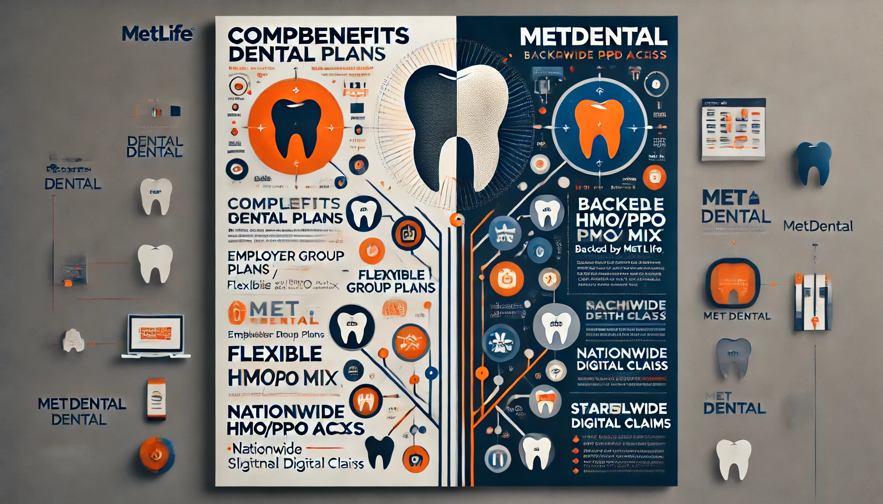 Side-by-side comparison: CompBenefits Dental vs MetDental