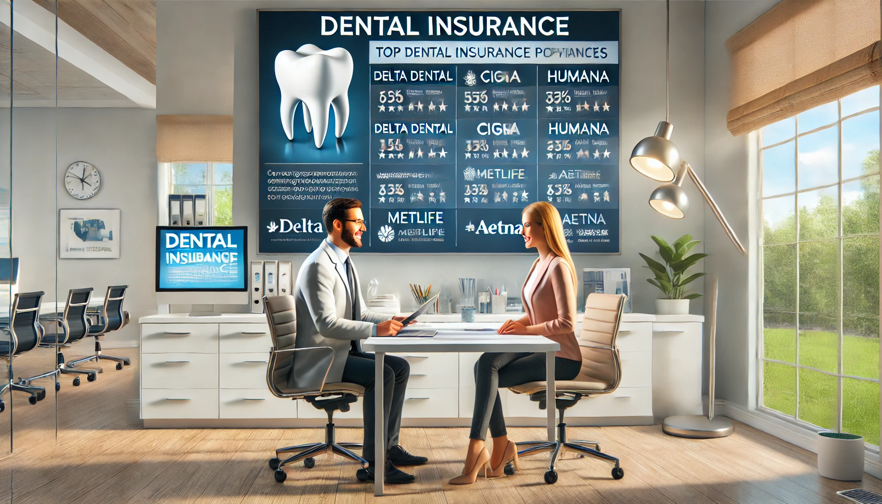 Smiling patient at a dental clinic after preventive cleaning covered by insurance