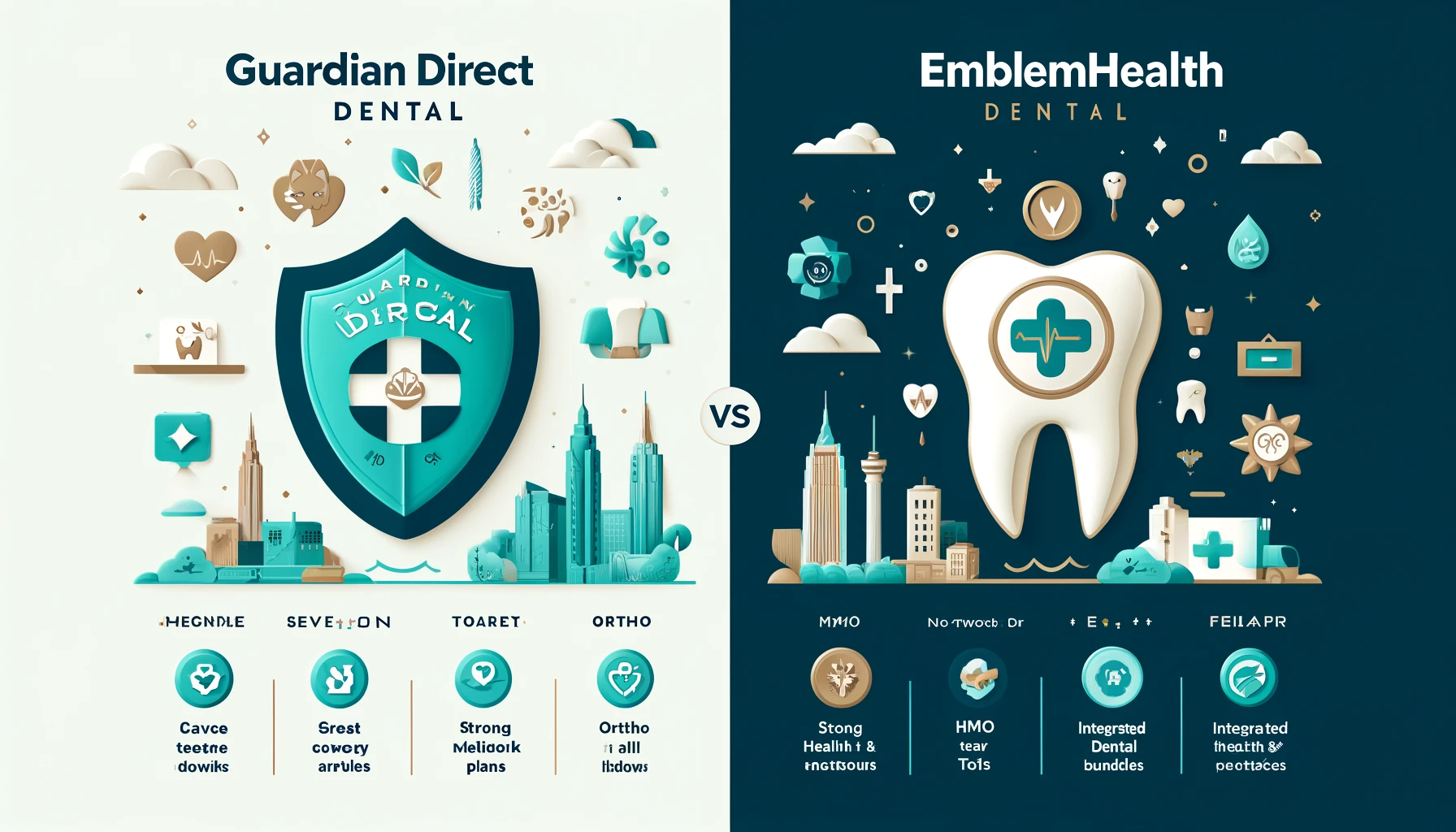 Independent comparison of Guardian Direct Dental and EmblemHealth Dental plans for 2026