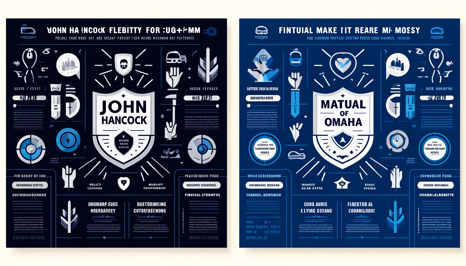 Side-by-side comparison concept for John Hancock and Mutual of Omaha life insurance plans
