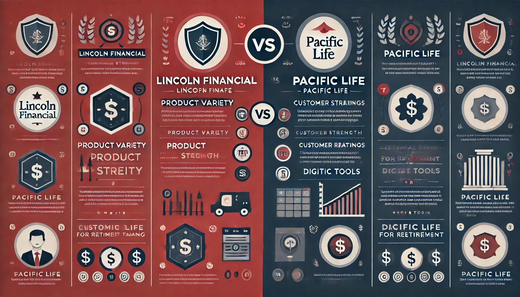 Lincoln Financial versus Pacific Life comparison for term life, indexed universal life, variable universal life, and annuities
