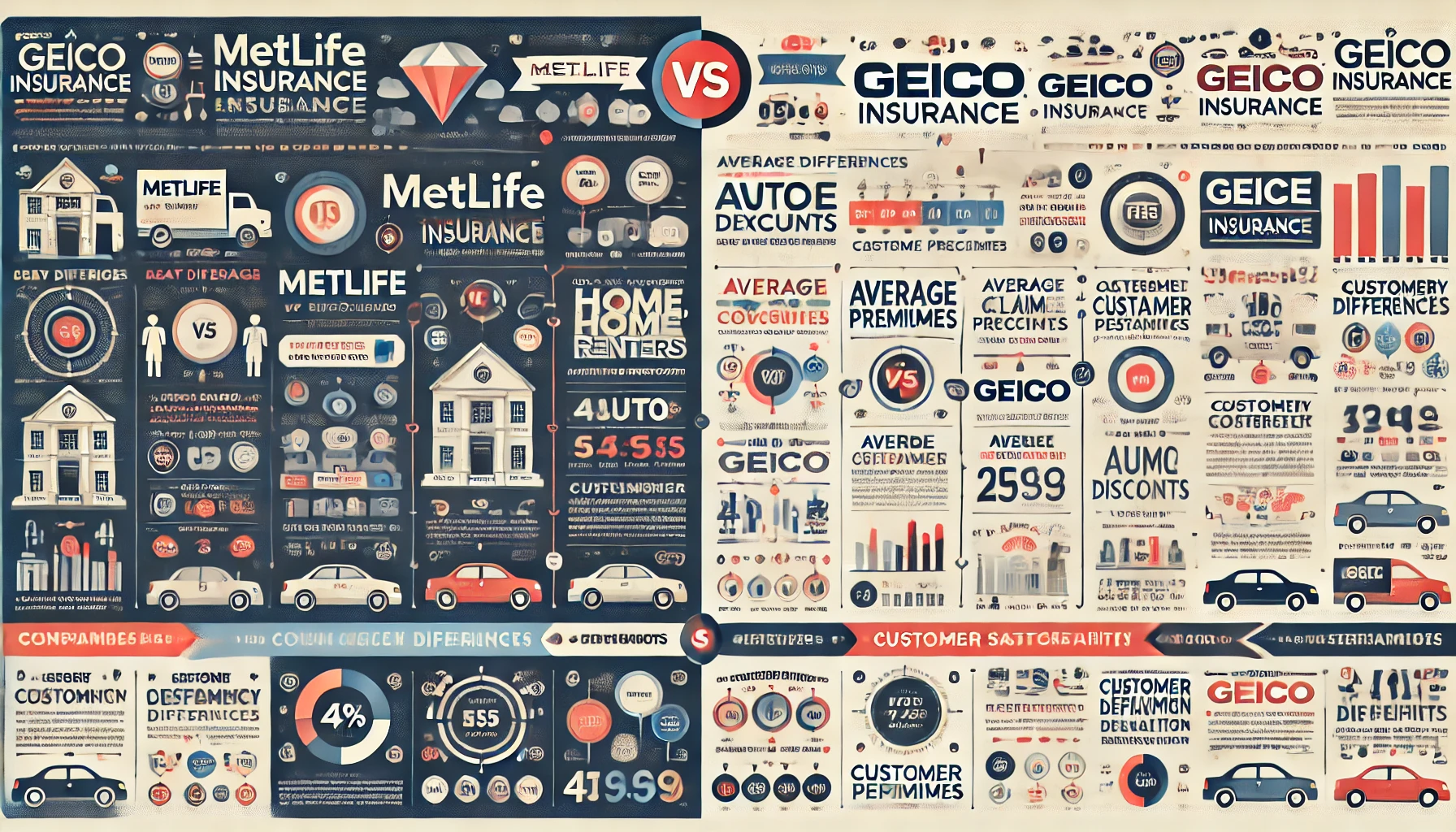 MetLife vs GEICO comparison showing differences in product focus, buying experience, and quote strategy