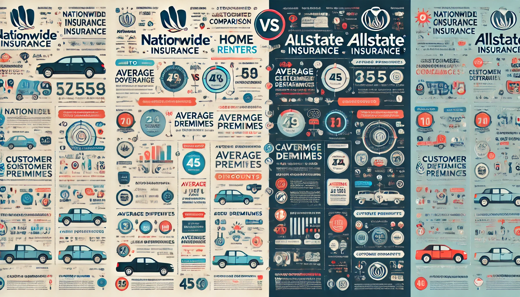 Nationwide vs Allstate comparison graphic for auto and home insurance decisions