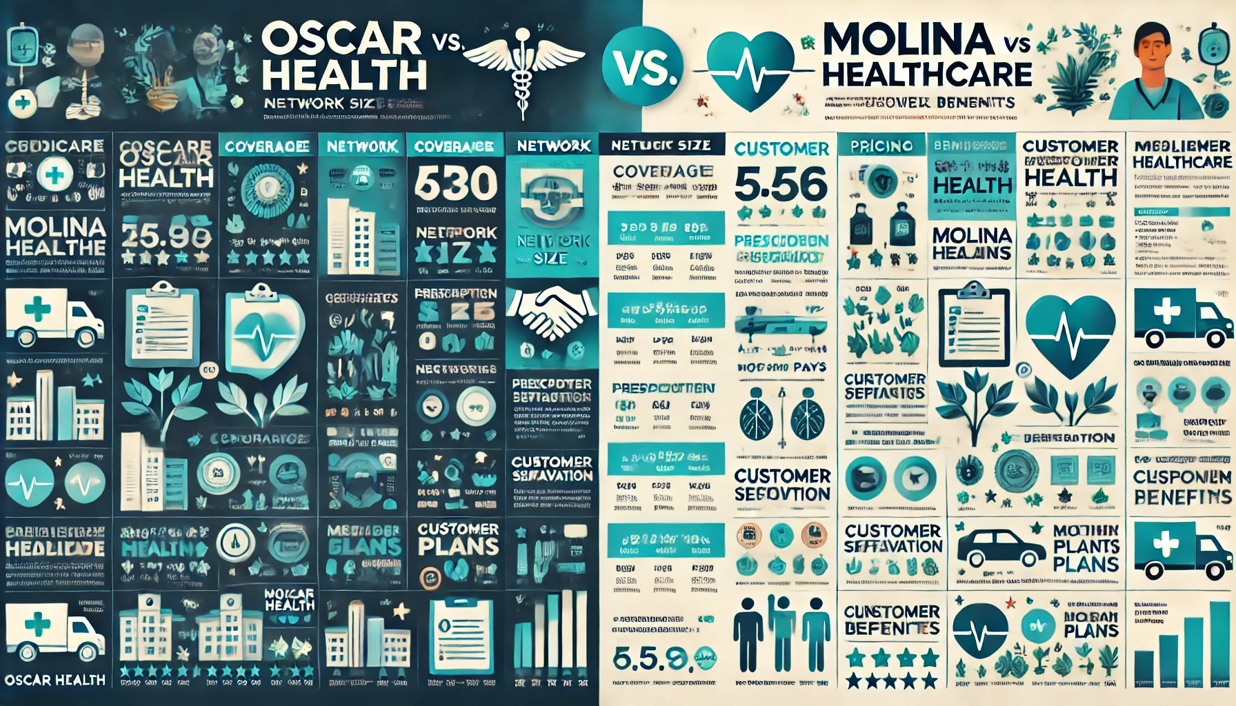 Oscar Health vs Molina Healthcare comparison for 2026 focusing on networks, plan rules, prescriptions, and total cost