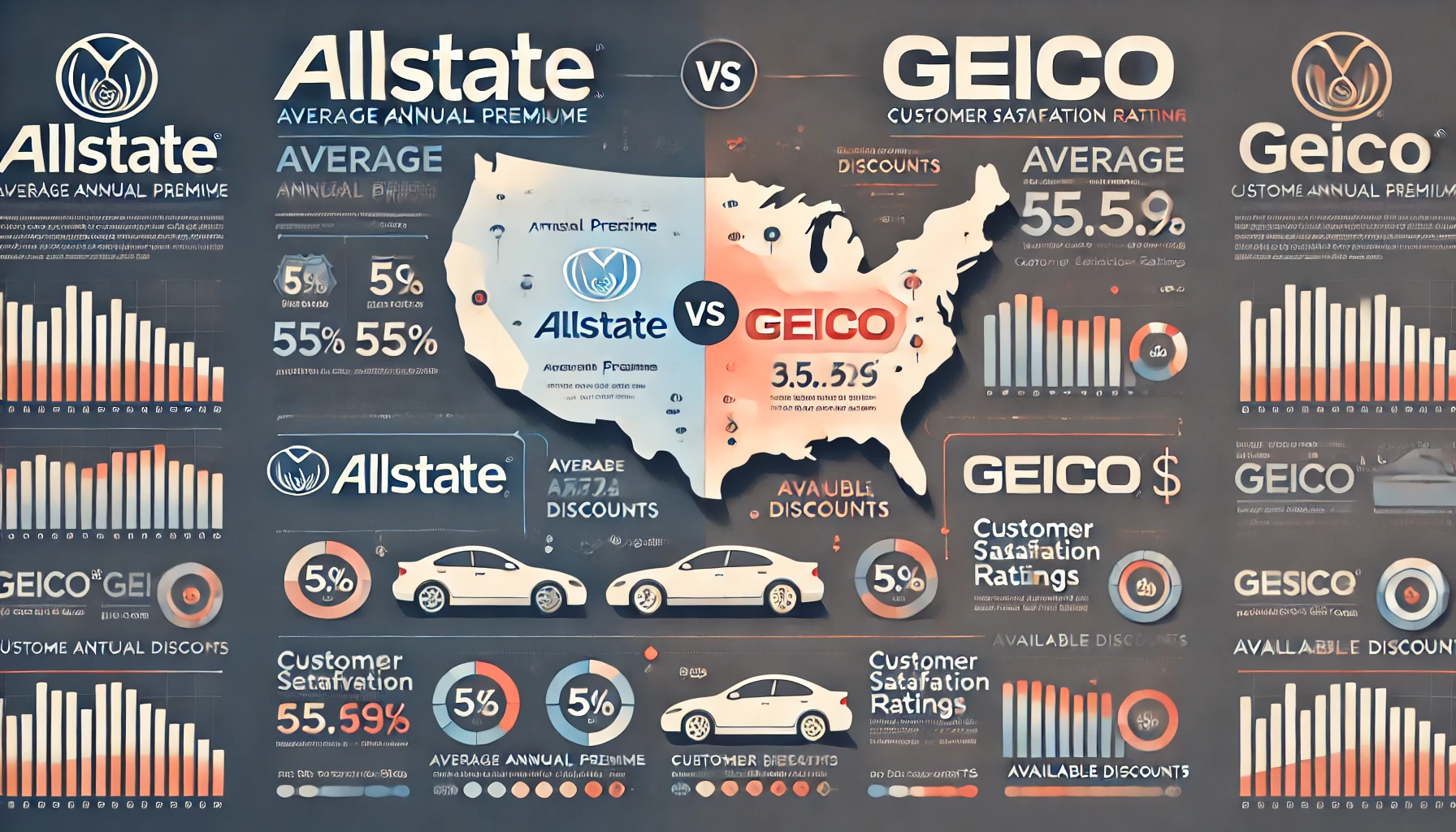 Allstate versus GEICO comparison — pricing, telematics, claims, and coverage options