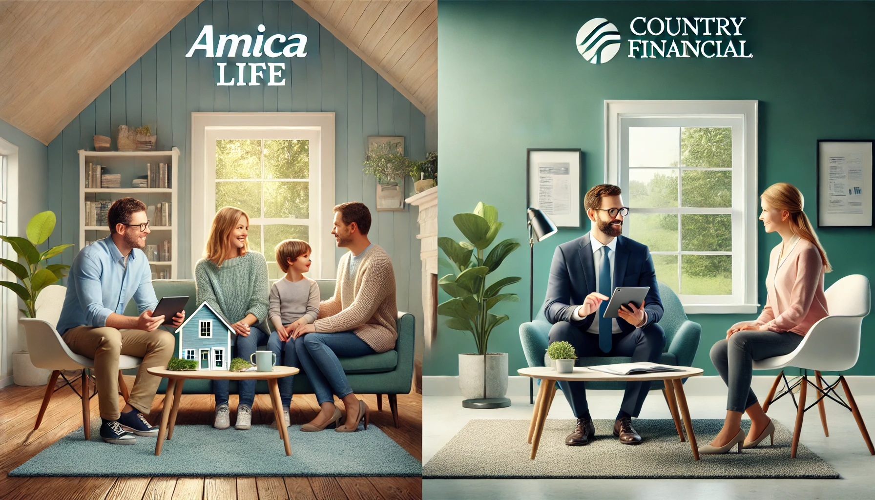 Amica Life versus COUNTRY Financial comparison for term life, whole life, riders, and underwriting