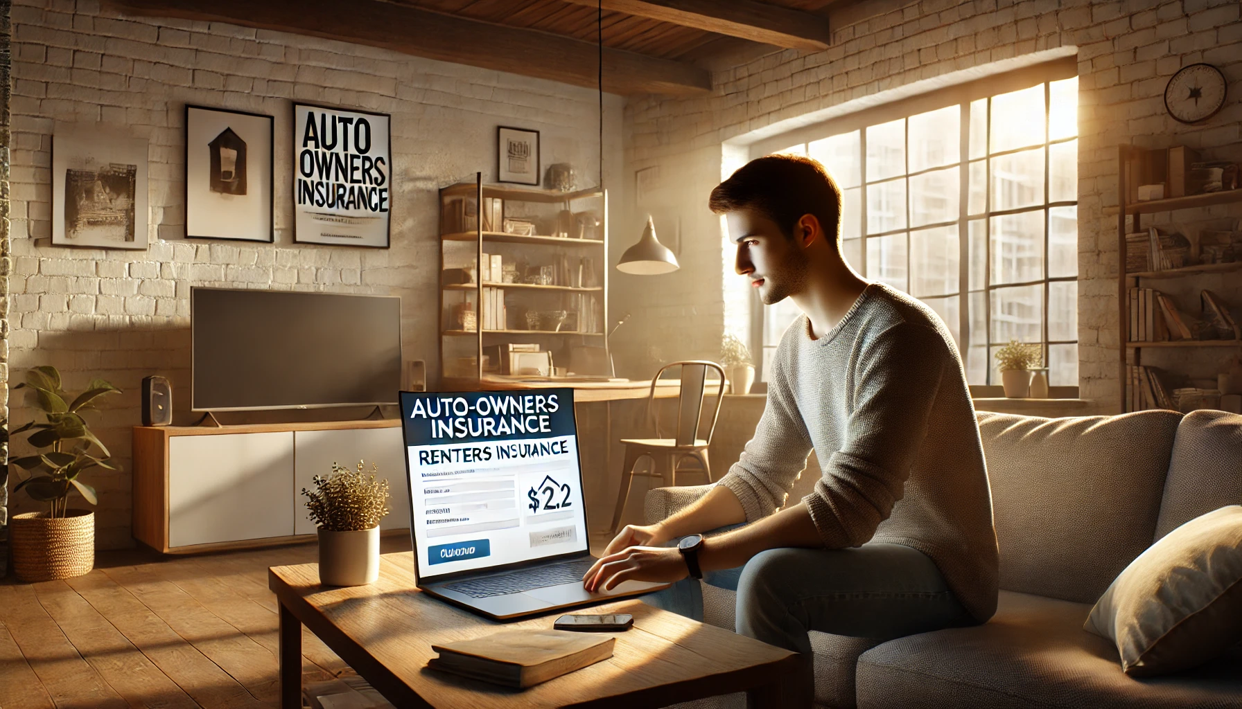 Independent agent helping client compare Auto-Owners renters insurance quotes