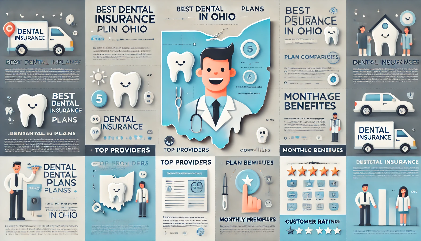 Ohio dental insurance comparison — PPO, HMO/DMO, and discount plans with dentist network map