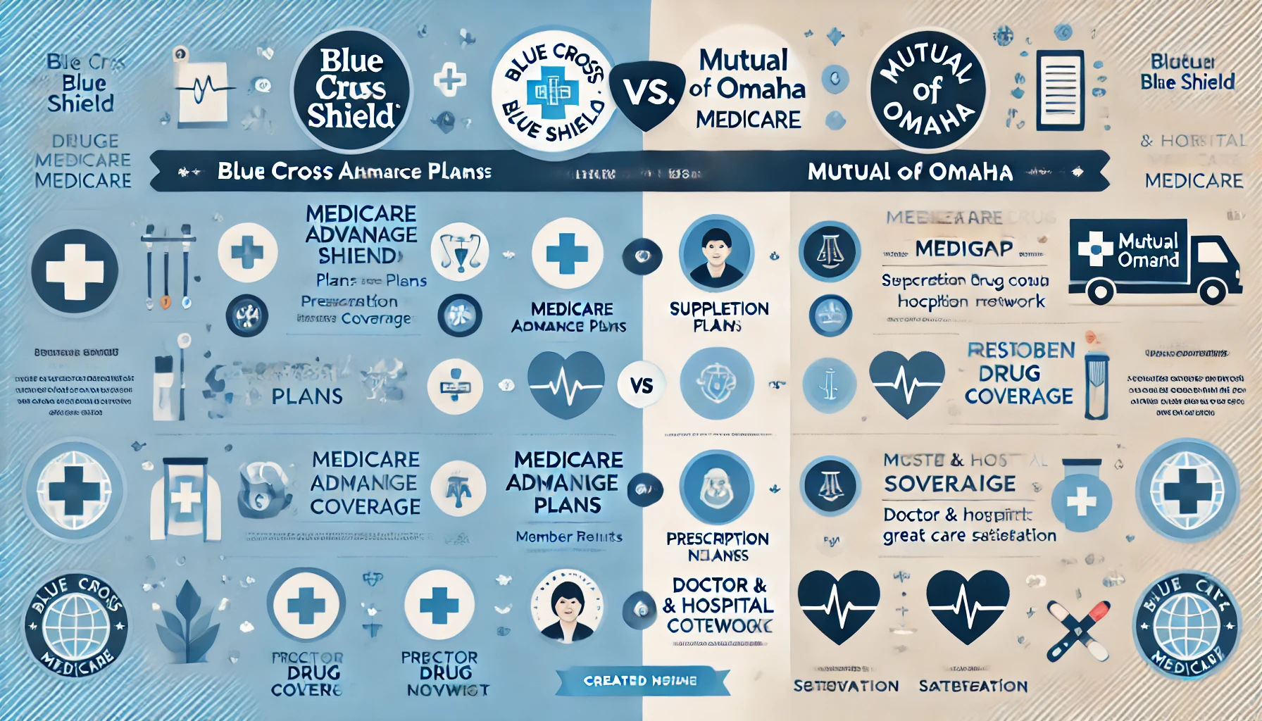 Agents comparing 2026 Blue Cross Blue Shield and Mutual of Omaha Medicare options