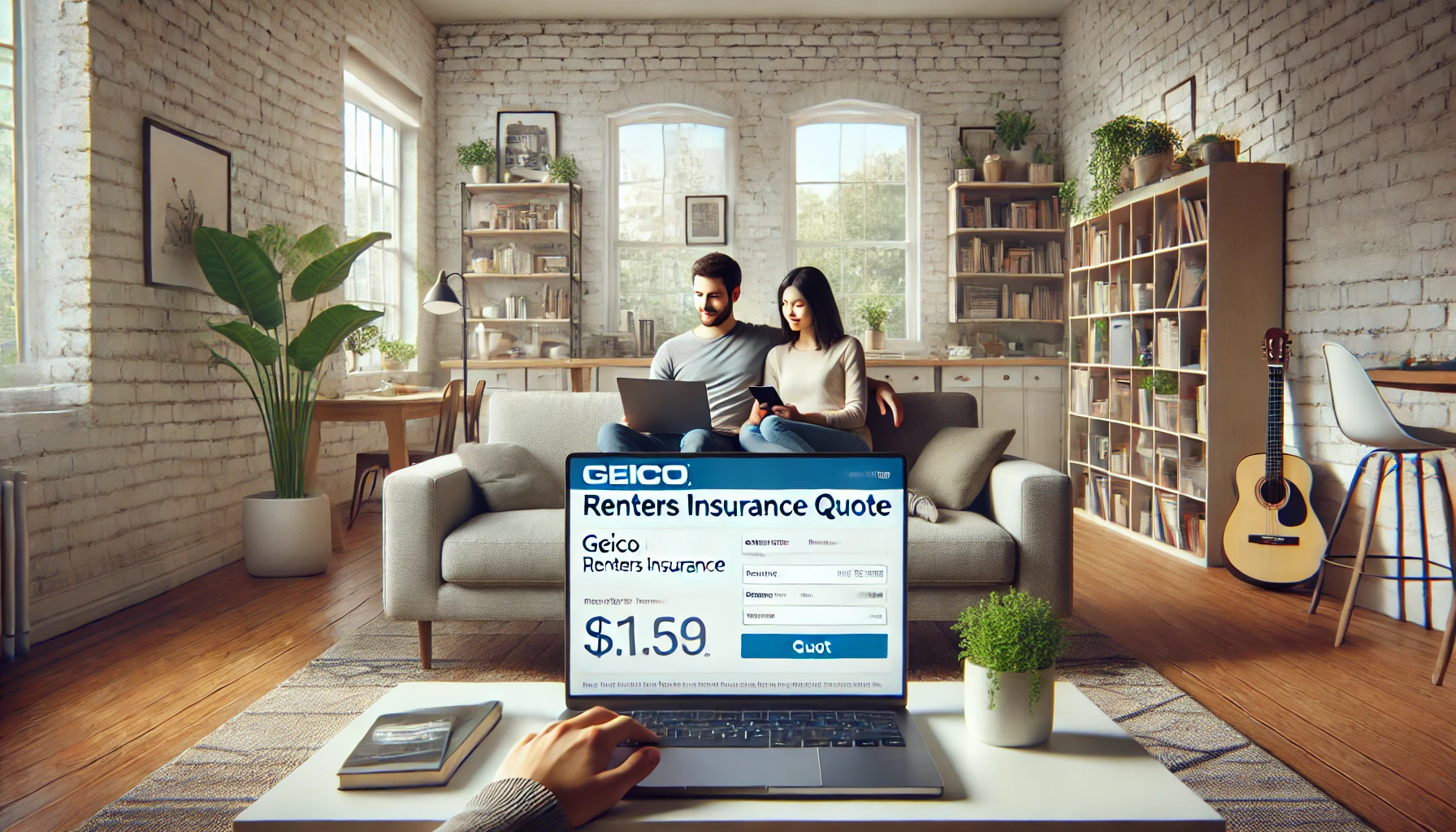 Renter comparing a GEICO renters insurance quote with other renters insurance options online