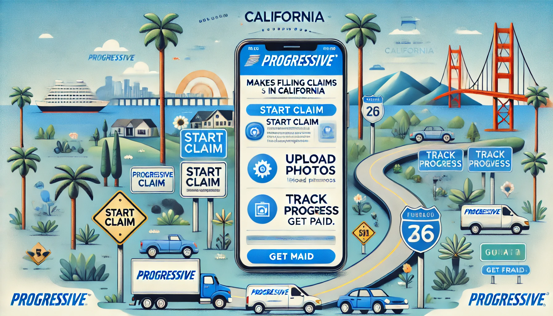 How to file and track a Progressive insurance claim in California