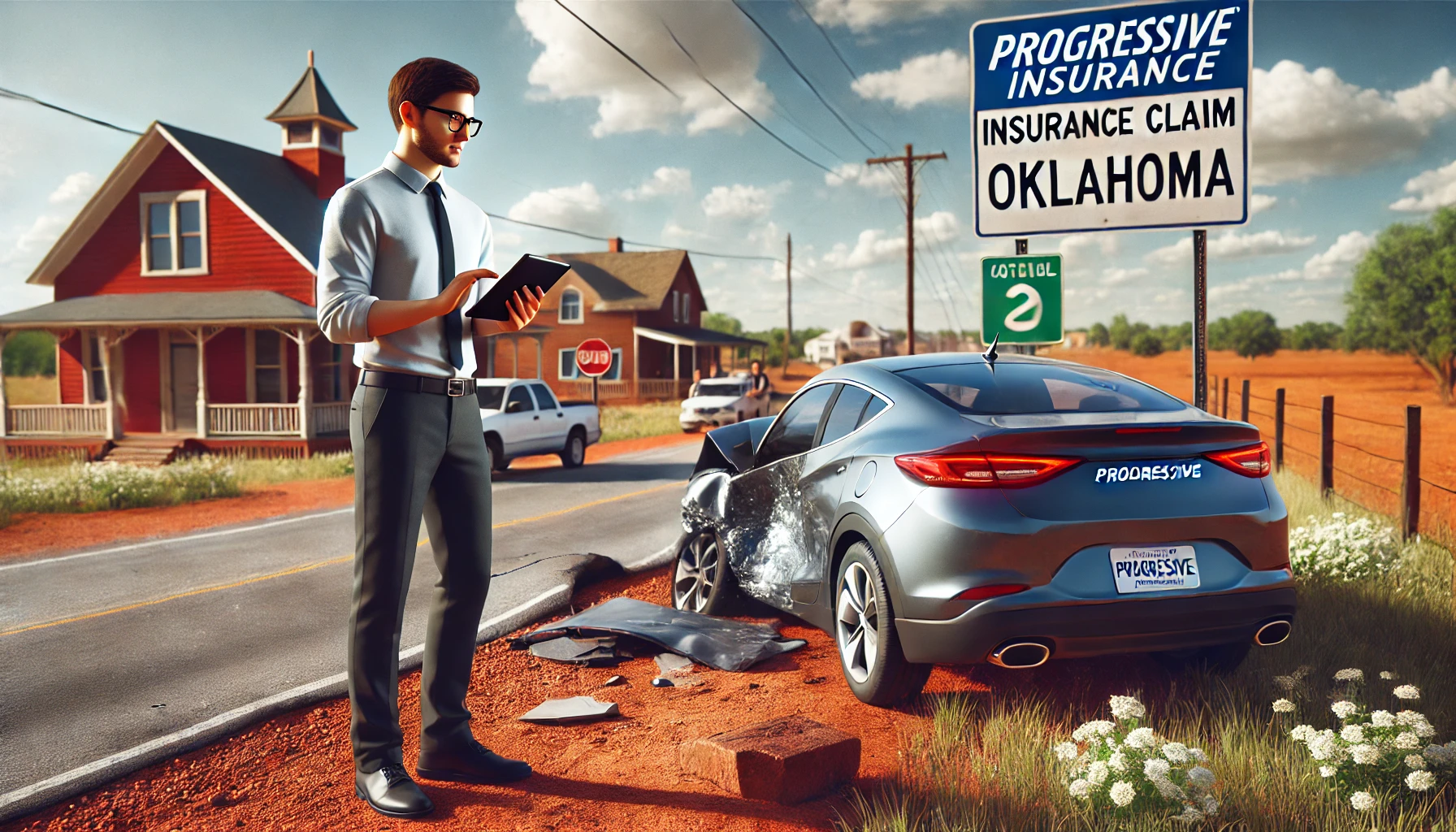 Progressive insurance claims in Oklahoma guide with car and storm-ready paperwork
