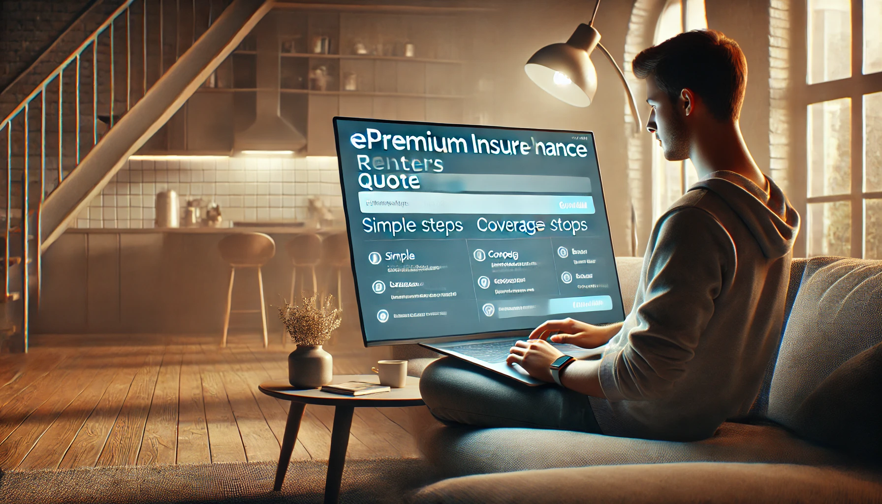 Renter using a phone to get an ePremium renters insurance quote with an independent agent’s help