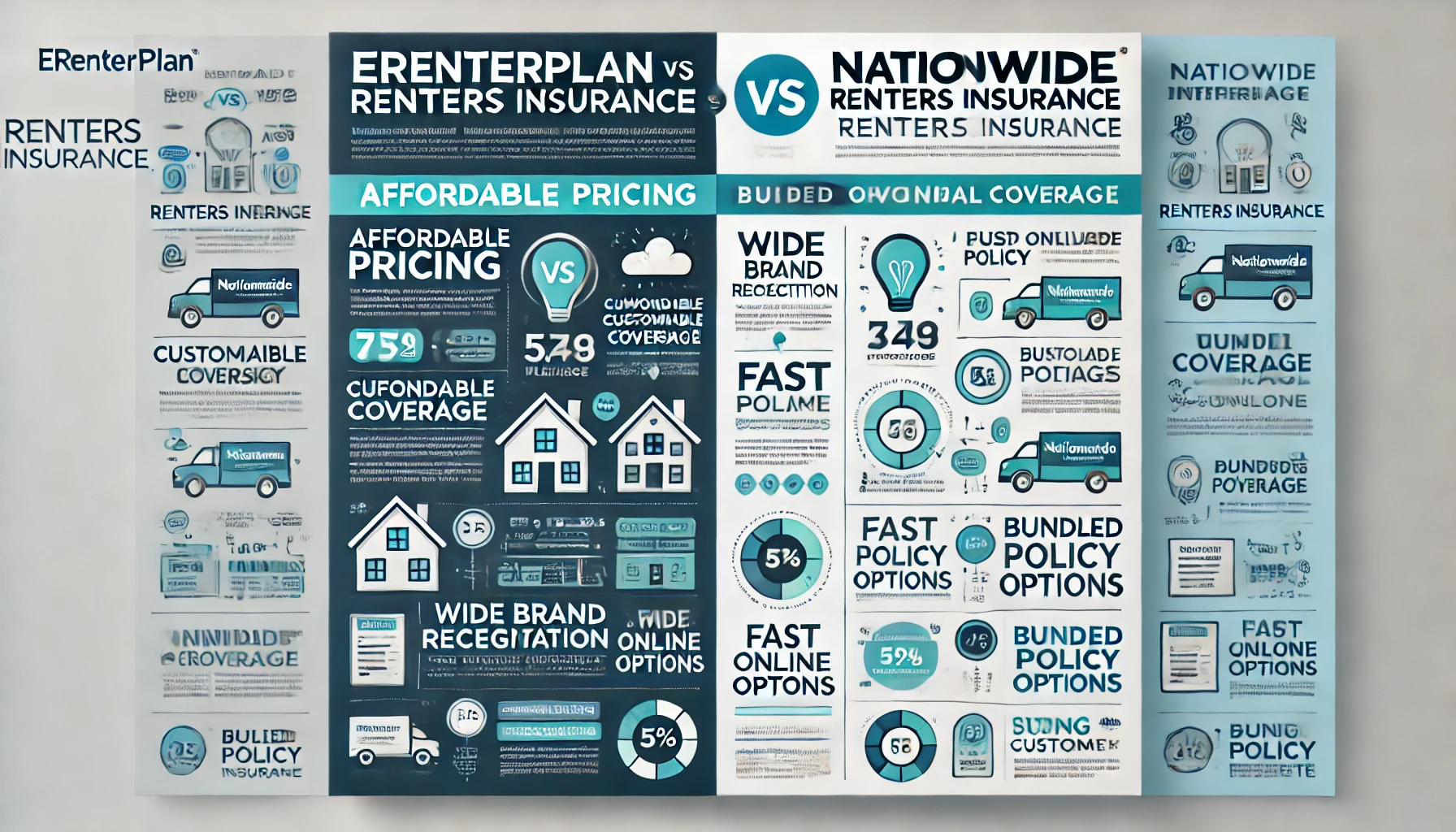 eRenterPlan versus Nationwide renters insurance comparison graphic for lease compliance and coverage choices