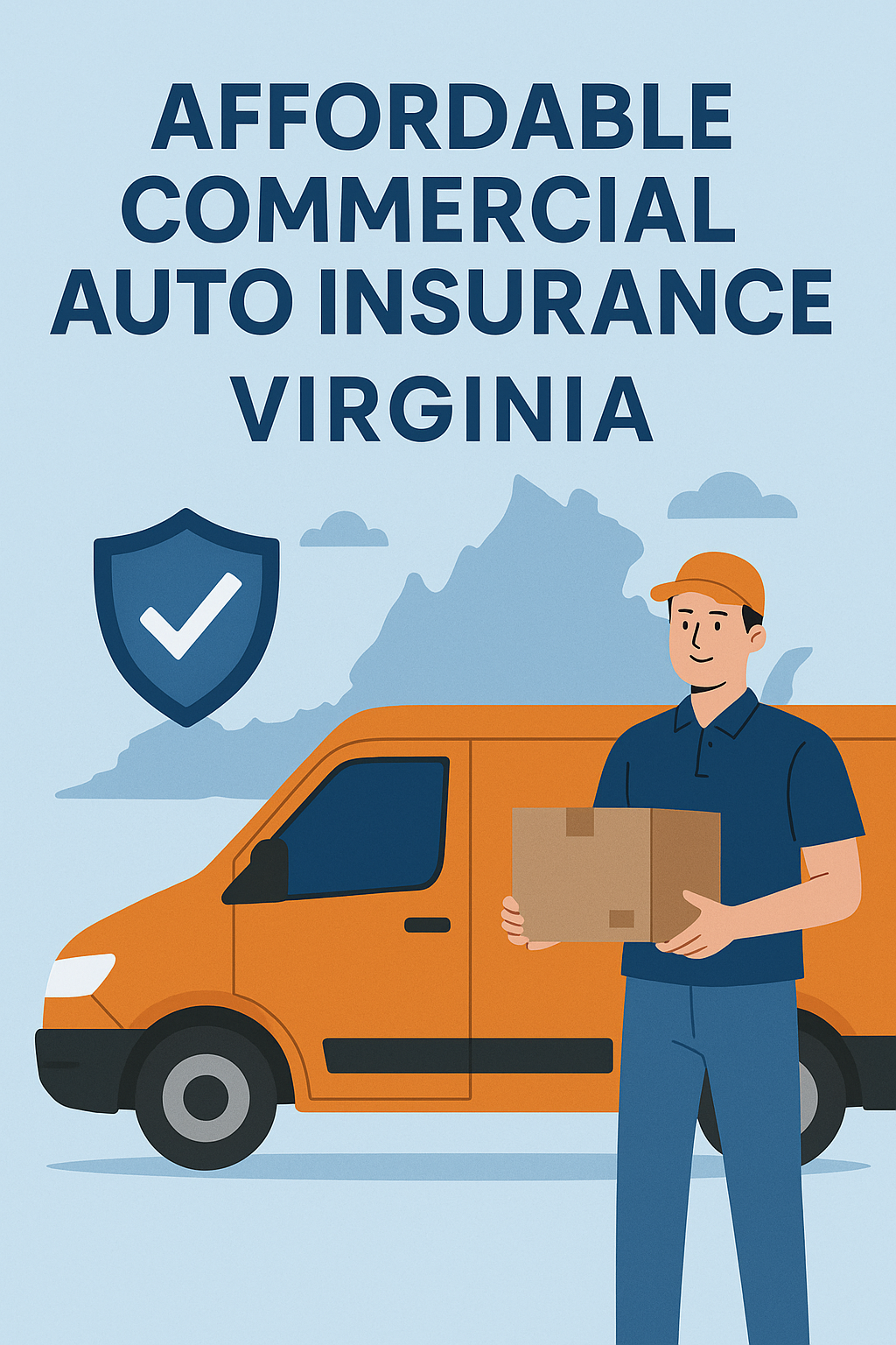 Virginia commercial vehicles—box truck, cargo van, and pickup—parked near a Richmond jobsite