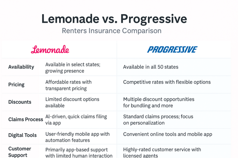 Lemonade vs Progressive renters