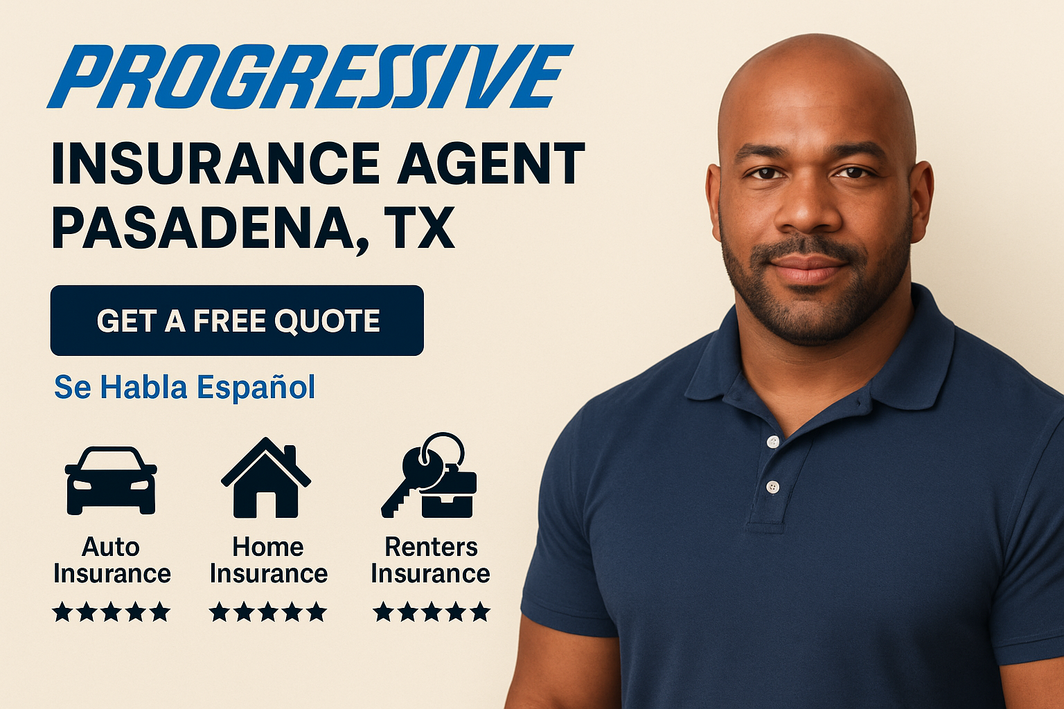 Progressive Insurance agent Pasadena TX — auto, home, renters, commercial auto and more