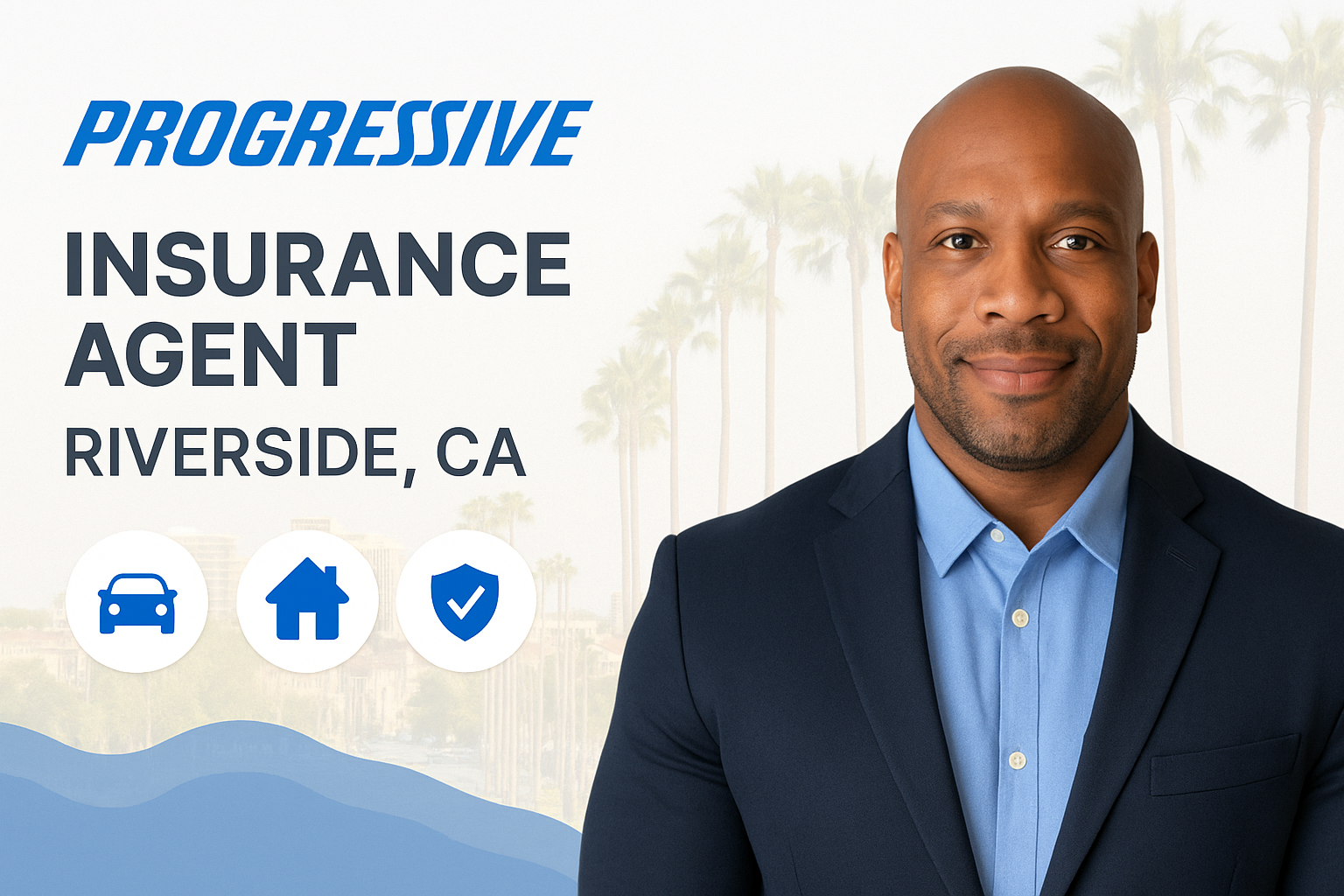 Independent agent helping a Riverside driver compare Progressive insurance options on a laptop