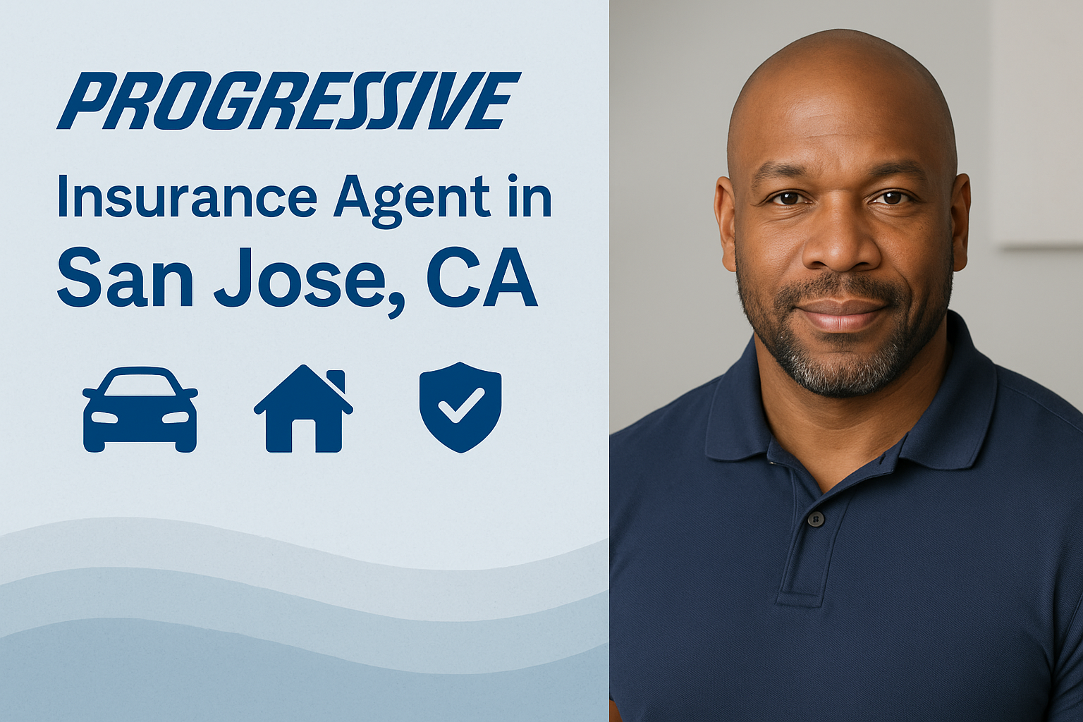 San Jose skyline and freeways with a Progressive insurance comparison overlay