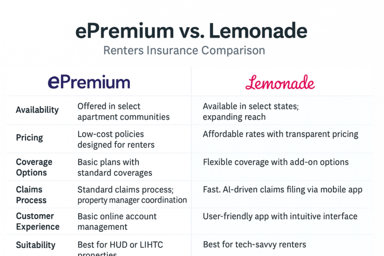 epremium Vs lemonade renters