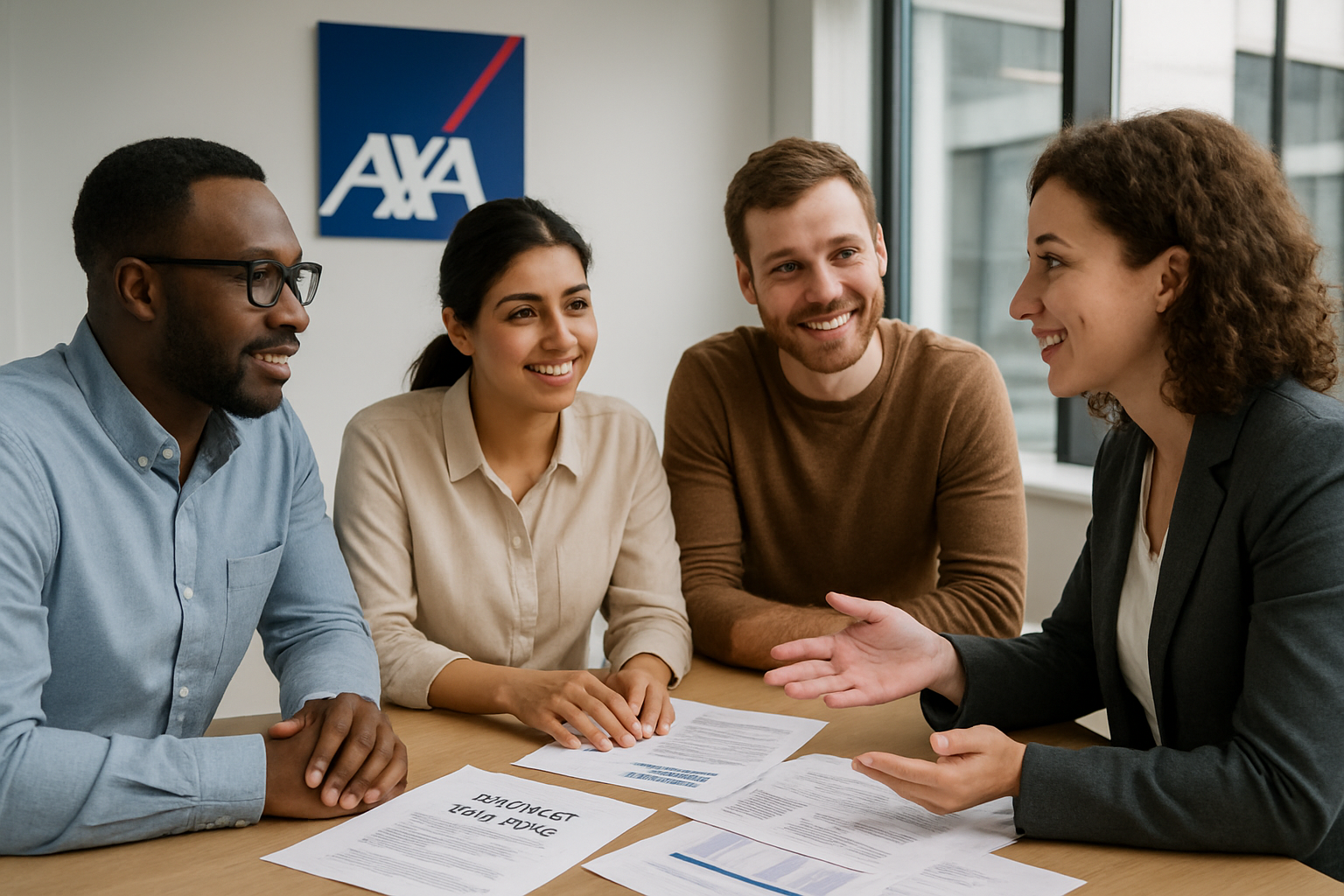 AXA employee benefits overview including group life, disability, supplemental health and global assistance