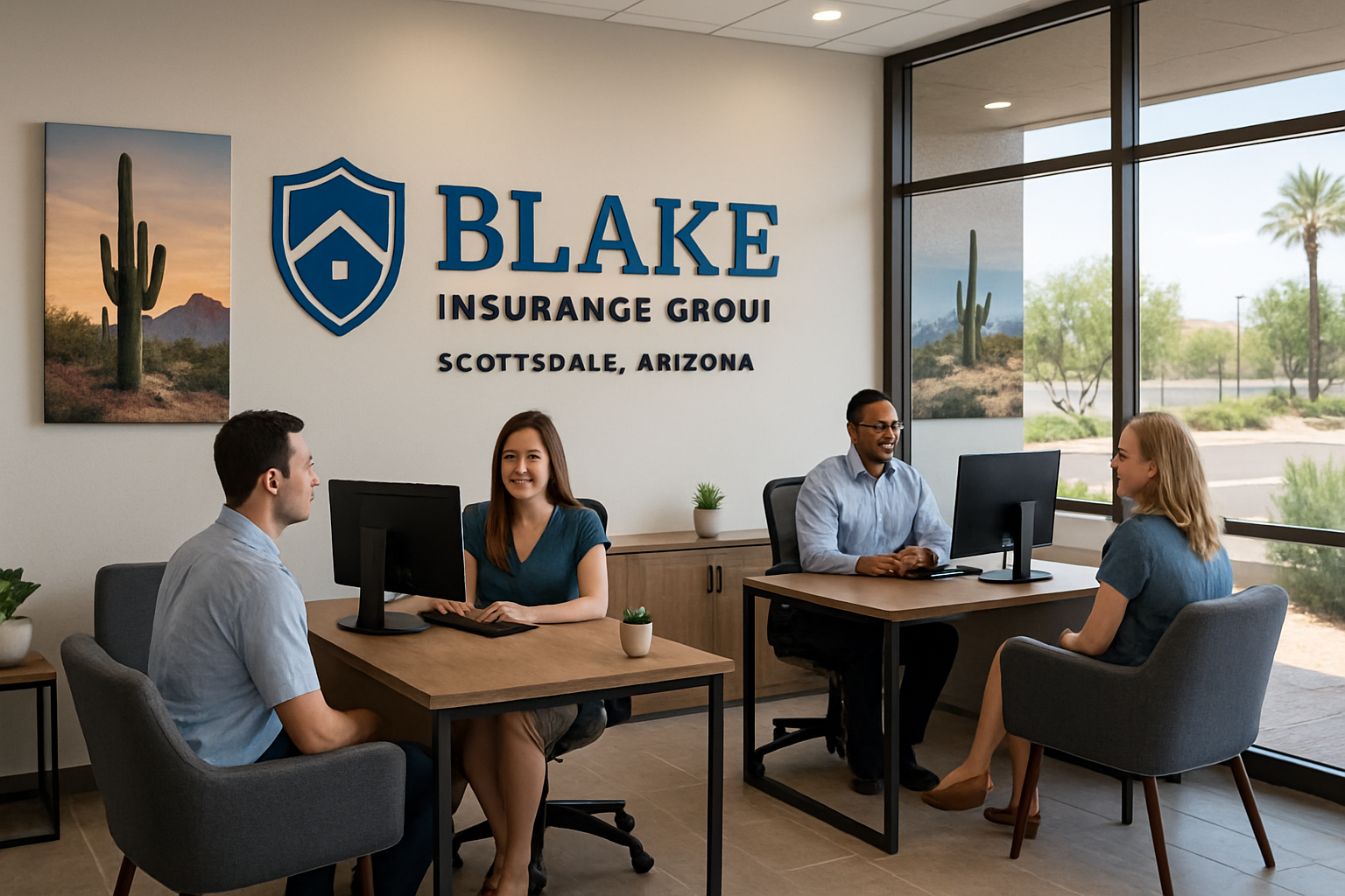 Arizona insurance agents in Scottsdale assisting clients