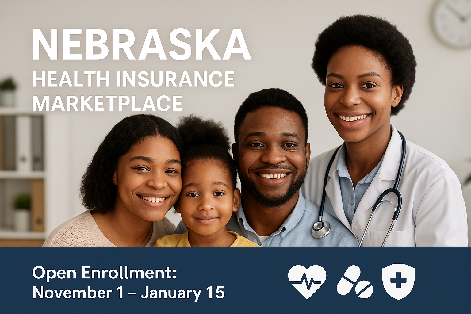 Nebraska family comparing 2026 Marketplace health insurance plan options online