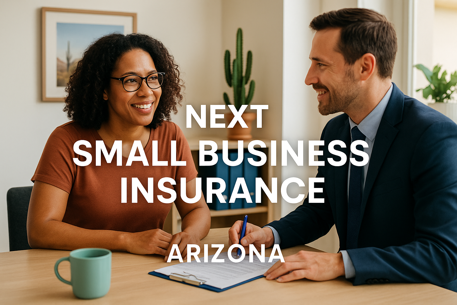 Arizona small business owner reviewing NEXT small business insurance coverage for liability, property, workers compensation, commercial vehicles, cyber risk, and certificates of insurance
